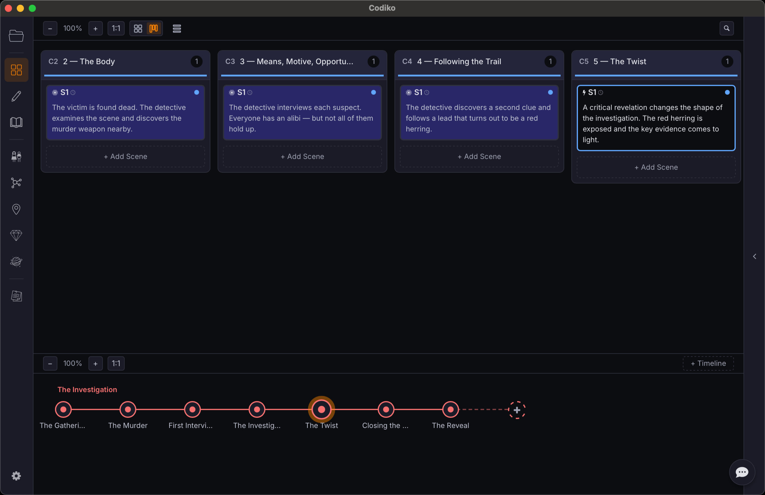 Story workspace with board view